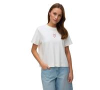 Kurzarmshirt VERO MODA "VMSARA METTE SS TOP BOX JRS GA NOOS", Damen, Gr. S, snow weiß detail:rio rot heart, Jersey, Obermaterial: 100% Baumwolle, regular fit normal, Rundhals, Shirts, Baumwolle, regul