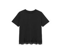 Kurzarmshirt VERO MODA "VMSARA METTE LACE SS T-SHIRT JRS NOOS", Damen, Gr. S, schwarz detail:lace dtm, Jersey, Obermaterial: 100% Baumwolle, unifarben, regular fit normal, Rundhals, Shirts, Baumwolle,