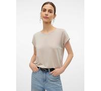 Rundhalsshirt VERO MODA "VMAVA PLAIN SS TOP GAJRS NOOS", Damen, Gr. M (38), silber lining, Jersey, Obermaterial: 95% Lyocell, 5% Elasthan, unifarben, regular fit normal, Rundhals, Shirts Rundhalsshirt