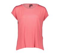 Rundhalsshirt VERO MODA "VMLAVA PLAIN SS TOP LUREX STRIPE", Damen, Gr. XS, coral paradise stripes:gold lurex, Jersey, Obermaterial: 82% Viskose, 8% Polyester, 5% Elasthan, 5% metallisierte Fasern, ges