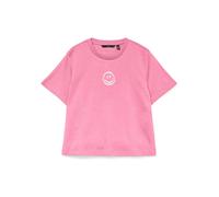 Kurzarmshirt VERO MODA "VMSARA METTE SS TOP BOX JRS GA NOOS", Damen, Gr. S, prism pink print:1 smile hellweiß, Jersey, Obermaterial: 100% Baumwolle, bedruckt, regular fit normal, Rundhals, Shirts, Bau