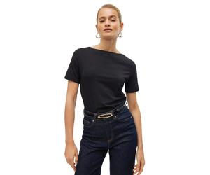 Vero Moda Shirt Panda mit U-Boot-Ausschnitt in Schwarz XS Slim Fit
