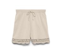 VERO MODA Regular Fit Shorts aus reiner Baumwolle Modell 'GABBY' in Beige, Größe L