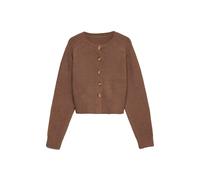 Strickjacke VERO MODA "VMSIF LS O-NECK CARDIGAN NOOS", Damen, Gr. S, braun (cocoa braun), Strick, Obermaterial: 50% Polyacryl, 40% Polyester, 8% Wolle, 2% Elasthan, unifarben, regular fit normal, V-Au