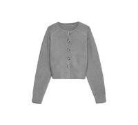 Strickjacke VERO MODA "VMSIF LS O-NECK CARDIGAN NOOS", Damen, Gr. L, grau (medium grau melange), Strick, Obermaterial: 50% Polyacryl, 40% Polyester, 8% Wolle, 2% Elasthan, unifarben, regular fit norma
