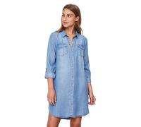 VERO MODA Damen VMSILLA LS Short Dress LT BL NOOS GA Kleid, Light Blue Denim, 42 (Herstellergröße: XL)
