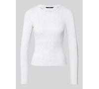 VERO MODA Slim Fit Langarmshirt aus Baumwoll-Mix Modell 'CHLOE' in Hellgrau Melange, Größe XL
