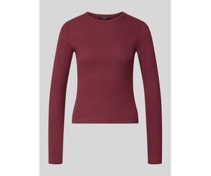 VERO MODA Slim Fit Langarmshirt aus Baumwoll-Mix Modell 'CHLOE' in Mauve, Größe XS