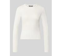 VERO MODA Slim Fit Langarmshirt aus Baumwoll-Mix Modell 'CHLOE' in Weiss, Größe M