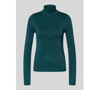 VERO MODA Slim Fit Rollkragenpullover aus Viskose-Mix Modell 'HAPPYSHINE' in Petrol, Größe M
