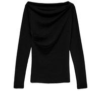 Strickpullover VERO MODA "VMSOFINE KNIT LS BOATNECK PULLOVER NOOS", Damen, Gr. S, schwarz, Strick, Obermaterial: 45% Nylon, 25% Polyacryl, 22% Polyester, 8% Wolle, unifarben, regular fit normal, U-Boo