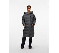 Steppmantel VERO MODA "VMMIRIAM LONG COATED COAT BOO", Damen, Gr. XS, asphalt, Steppware, Obermaterial: 100% Polyester, unifarben, regular fit, Rippbündchen, Mäntel Steppmantel (74169839-XS) asphalt