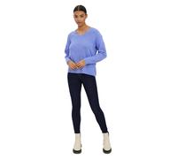 Vero Moda Strickpullover Crewlefile mit V-Neck in Blauviolett L Loose Fit