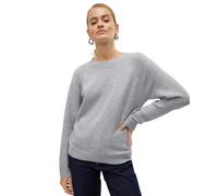VERO MODA Damen VMDOFFY LS O-Neck Blouse GA NOOS 10201022, Light Grey Melange, M