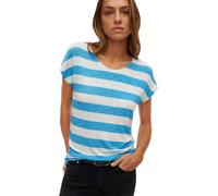 Kurzarmshirt VERO MODA "VMWIDE STRIPE SL TOP GA JRS NOOS", Damen, Gr. XS, azure blau stripes:snow weiß, Jersey, Obermaterial: 96% Viskose, 4% Elasthan, gestreift, regular fit normal, Rundhals, Shirts,