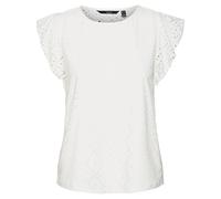 Vero Moda T-Shirt TASSA – Regular Fit mit Lochstickmuster, Rundhals Weiß Größe XS