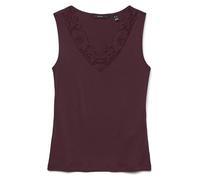 VERO MODA Regular Fit Top aus Viskose-Mix Modell 'ROSA' in Bordeaux, Größe L