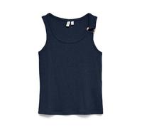 Tanktop VERO MODA "VMKIKI S/L O-NECK TOP JRS BTQ", Damen, Gr. XS, navy blazer detail:melange, Jersey, Obermaterial: 95% Viskose, 5% Elasthan, meliert, regular fit normal, Rundhals, Tops Tanktop, Visko