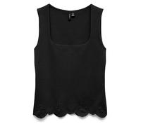 Spitzentop VERO MODA "VMLOUISE SL SQUARE NECK TOP JRS", Damen, Gr. XS, schwarz, Jersey, Obermaterial: 100% Baumwolle, unifarben, regular fit normal, eckiger Ausschnitt, Tops Spitzentop, Baumwolle, reg
