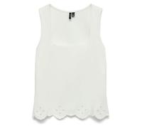 Spitzentop VERO MODA "VMLOUISE SL SQUARE NECK TOP JRS", Damen, Gr. S, snow weiß, Jersey, Obermaterial: 100% Baumwolle, unifarben, regular fit normal, eckiger Ausschnitt, Tops Spitzentop, Baumwolle, re