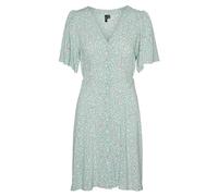 VERO MODA Damen VMALBA SS Short Dress WVN GA NOOS Keid, Silt Green/AOP:Ulrikke, M