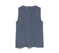 Shirttop VERO MODA "VMALVA S/L V-NECK TOP WVN NOOS", Damen, Gr. M, china blau, Web, Obermaterial: 100% Polyester, unifarben, regular fit normal, V-Ausschnitt, Tops Shirttop, Kunstfaser, regular fit (7