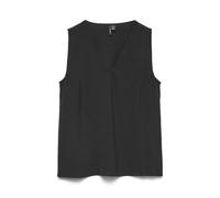 Shirttop VERO MODA "VMALVA S/L V-NECK TOP WVN NOOS", Damen, Gr. S, schwarz, Web, Obermaterial: 100% Polyester, unifarben, regular fit normal, V-Ausschnitt, Tops Shirttop, Kunstfaser, regular fit (1174