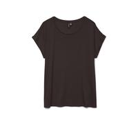 T-Shirt VERO MODA "VMAVA PLAIN SS TOP JRS NOOS", Damen, Gr. XL, braun (chocolate torte), Jersey, Obermaterial: 95% Lyocell, 5% Elasthan, unifarben, regular fit normal, Rundhals, Shirts T-Shirt, Materi
