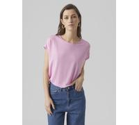 Rundhalsshirt VERO MODA "VMAVA PLAIN SS TOP GAJRS NOOS", Damen, Gr. XS, bonbon, Jersey, Obermaterial: 95% Lyocell, 5% Elasthan, unifarben, regular fit normal, Rundhals, Shirts (61020845-XS) bonbon