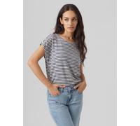Vero Moda Damen Vmava Plain Top Stripe Ga JRS Noos Shirt, China Blue/Stripes:Pristine, XS EU