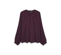 Langarmbluse VERO MODA "VMBELLA LS PLACKET TOP WVN GA NOOS", Damen, Gr. M, rot (winetasting), Web, Obermaterial: 97% Viskose, 3% Elasthan, unifarben, modisch, Rundhals, Langarm, Blusen (50720407-M) wi