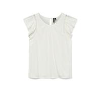 VERO MODA Damen Vmbella Ss Lace Top WVN Ga Noos, Snow White, Medium