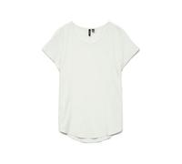 VERO MODA Damen Bluse Kurzarm Rundhals Basic Regular Fit, Farben:Weiß, Größe:XS