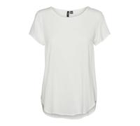 VERO MODA Damen Bluse Kurzarm Rundhals Basic Regular Fit, Farben:Weiß, Größe:L