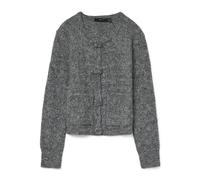 VERO MODA - VMBLOSSOM LS O-NECK CARDIGAN BOO medium grey melange - Gr. - XS