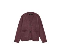VERO MODA - VMBOOM LS V-NECK BUTTON CARDIGAN GA NOOS Windsor Wine - Gr. - XL
