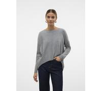 Vero Moda Comfort Fit Strickpullover aus Viskose-Mix Modell 'BREEZE AURA' in Mittelgrau Melange, Größe L