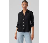 VERO MODA Damen Vmbumpy L/S Shirt New WVN Ga Noos Langarmbluse, Schwarz,M