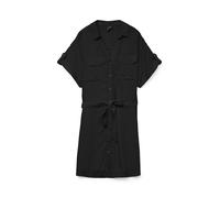 VERO MODA - VMBUMPY SS SHORT SHIRT DRESS WVN NOOS black - Gr. - S