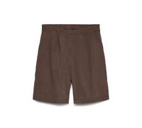 Shorts VERO MODA "VMCAIA BERMUDA WVN NOOS", Damen, Gr. XS, N-Gr, chocolate martini, Web, Obermaterial: 90% Baumwolle, 10% Leinen, unifarben, regular fit kurz, Hosen Shorts, Baumwollmischung, regular f