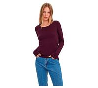 Rundhalspullover VERO MODA "VMCARE STRUCTURE LS O-NECK BLOUSE" Gr. M, rot (winetasting) Damen Pullover (69925255-M) winetasting