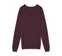 Vero Moda Rundhalspullover VMCARE Structure LS O-Neck – 100% Baumwolle, Strukturmuster, Dunkelrot, M