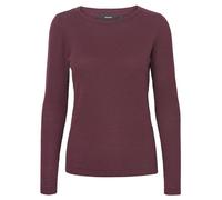 VERO MODA Eleganter Feinstrick Pullover Strukturmuster Rundhals Longsleeve VMCARE Sweater, Farben:Braun-2, Größe:XXL