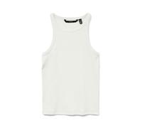 Tanktop VERO MODA "VMCHLOE SHORT TANK TOP JRS NOOS", Damen, Gr. L (40), weiß (snow weiß), Jersey, Obermaterial: 95% Baumwolle, 5% Elasthan, unifarben, modisch, slim fit, Rundhals, ohne Ärmel, Tops (70