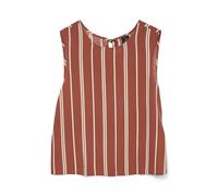 VERO MODA - VMCHRISTINA SL SHORT STRIPE TOP WVN GA marsala - Gr. - S