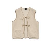 VERO MODA Regular Fit Weste in Teddyfell-Optik Modell 'CLEO' in Ecru, Größe S