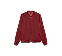 Bomberjacke VERO MODA "VMCOCO L/S BOMBER NOOS", Damen, Gr. XS, rot (syrah), Web, Obermaterial: 96% Polyester, 4% Elasthan, unifarben, regular fit normal, Rundhals, Rippbündchen, Jacken Bomberjacke, in