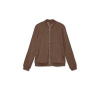 Bomberjacke VERO MODA "VMCOCO L/S BOMBER NOOS", Damen, Gr. M, cocoa braun, Web, Obermaterial: 96% Polyester, 4% Elasthan, unifarben, regular fit normal, Rundhals, Rippbündchen, Jacken Bomberjacke, Mat