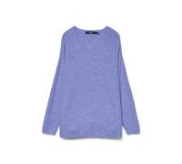 Vero Moda Strickpullover Crewlefile mit V-Neck in Blauviolett M Loose Fit