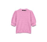 Rundhalspullover VERO MODA "VMDOFFY 2/4 O-NECK PULLOVER GA NOOS", Damen, Gr. XL, bonbon detail:melange, Strick, Obermaterial: 94% Polyester, 3% Elasthan, 3% Nylon, meliert, regular fit normal, Rundhal
